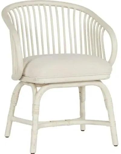 Coastal Living Dana Rattan Crypton Dining Chair - White/Snow