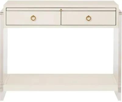 Coastal Living Meg 2-Drawer Nightstand - White/Acrylic