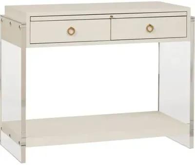 Coastal Living Meg 2-Drawer Nightstand - White/Acrylic