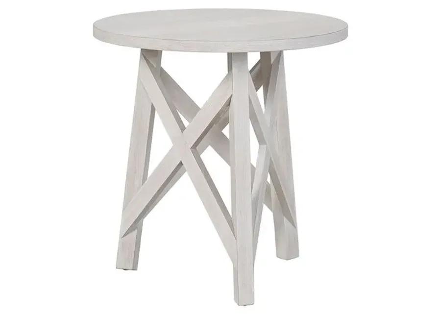 Leanna Side Table - Whitewash