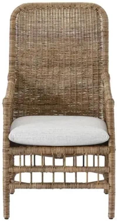 Holly Woven Armchair - Barley/Natural - White