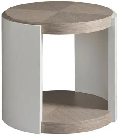 Chana Round End Table - Gray/White