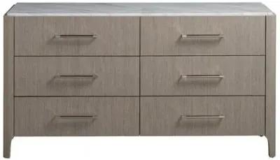 Kelsey Stone Top 6-Drawer Dresser - Grey/White - Gray