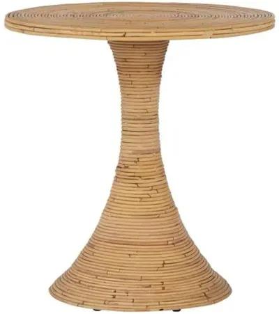 Coastal Living Macie Rattan Accent Table - Natural - Beige - 24Dia x 25H in