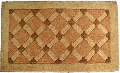 Colored Cross Board Doormat - Brown - Handcrafted