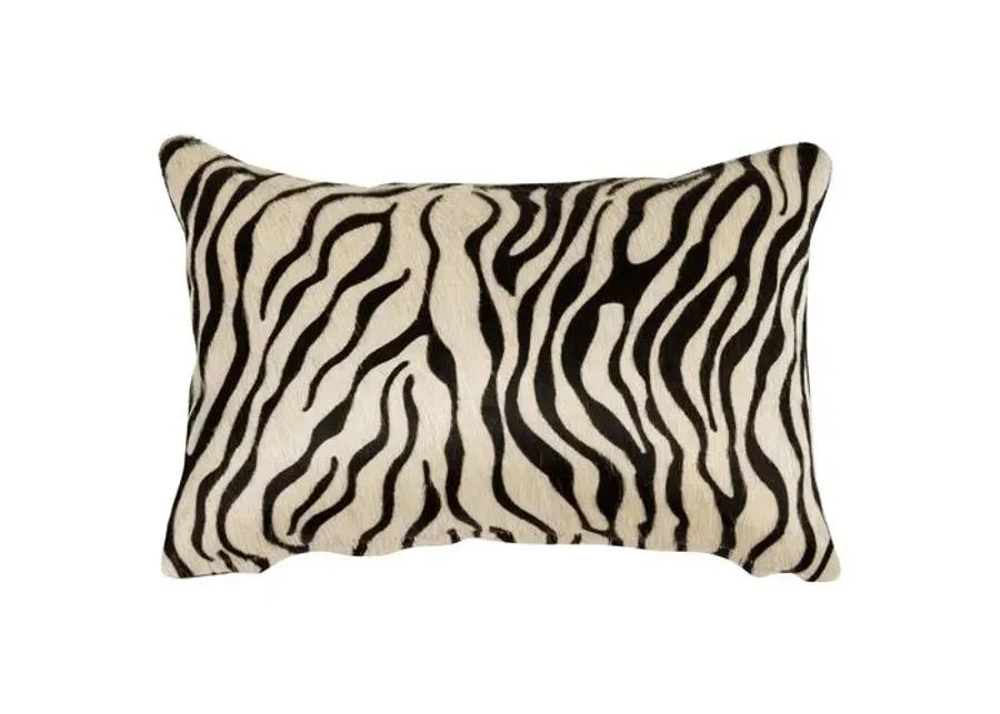 Zebra Hide Lumbar Pillow - Black/White - Le-Coterie