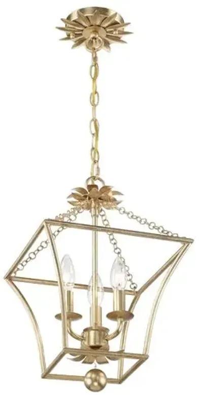 Broche 3-Light Lantern - Antique Gold - Crystorama