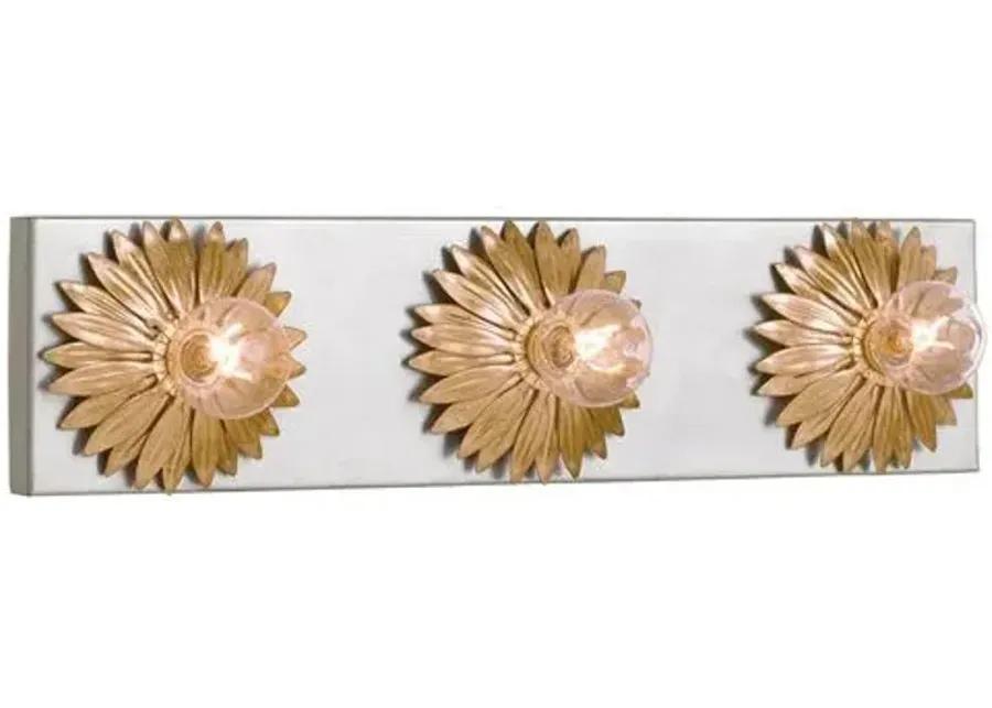 Broche 3-Light Bath Vanity Sconce - Antique Gold - Crystorama