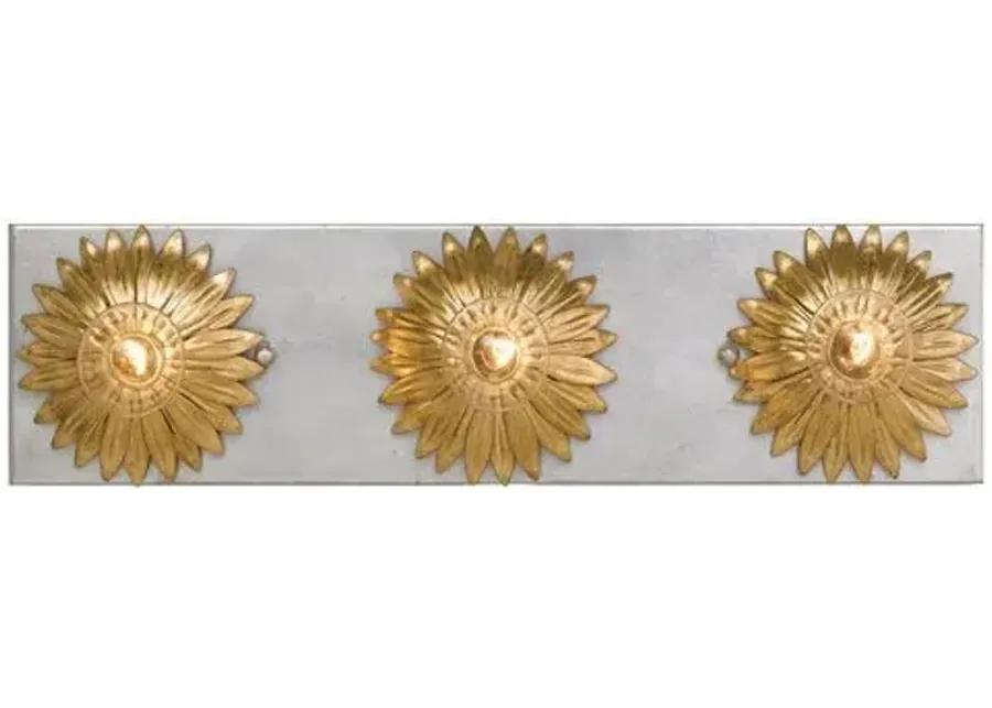 Broche 3-Light Bath Vanity Sconce - Antique Gold - Crystorama