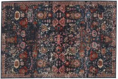 Tipu Rug - Dark Blue/Pink - Blue