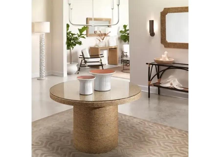 Harbor Round Seagrass Bistro Table - Natural - Jamie Young Co. - Beige