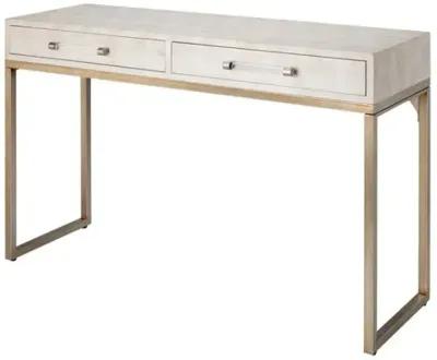 Kain Faux Shagreen Console Table - Ivory - Jamie Young Co. - White