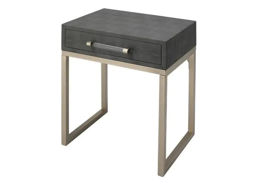 Kain Faux Shagreen Side Table - Gray - Jamie Young Co.