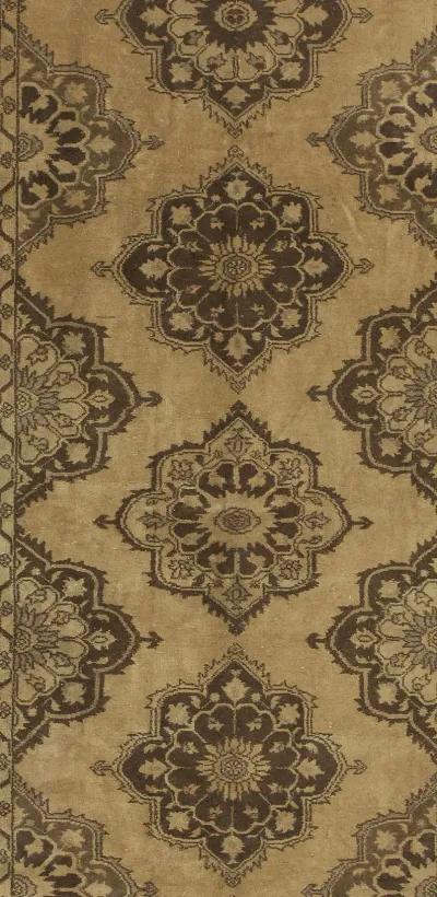 4'9x12'6 Turkish Oushak Runner - Brown