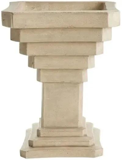 Cantilever Large Planter - Gray - Beige - 14"l x 14"w x 18"h