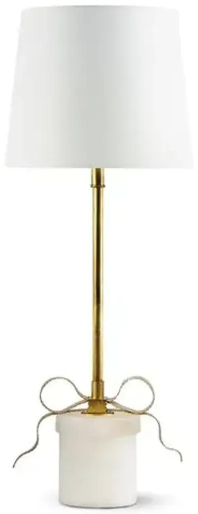 Southern Living Ribbon Alabaster Table Lamp - Gold Leaf - Regina Andrew