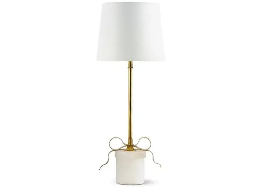 Southern Living Ribbon Alabaster Table Lamp - Gold Leaf - Regina Andrew