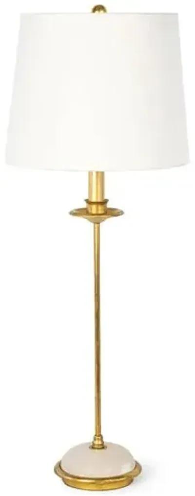 Southern Living Stem Alabaster Buffet Lamp - Gold Leaf - Regina Andrew