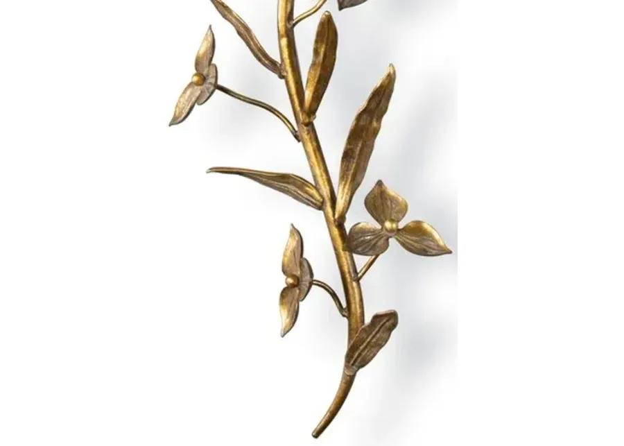 Southern Living Trillium Shaded Sconce - Natural Brass - Regina Andrew - Gold