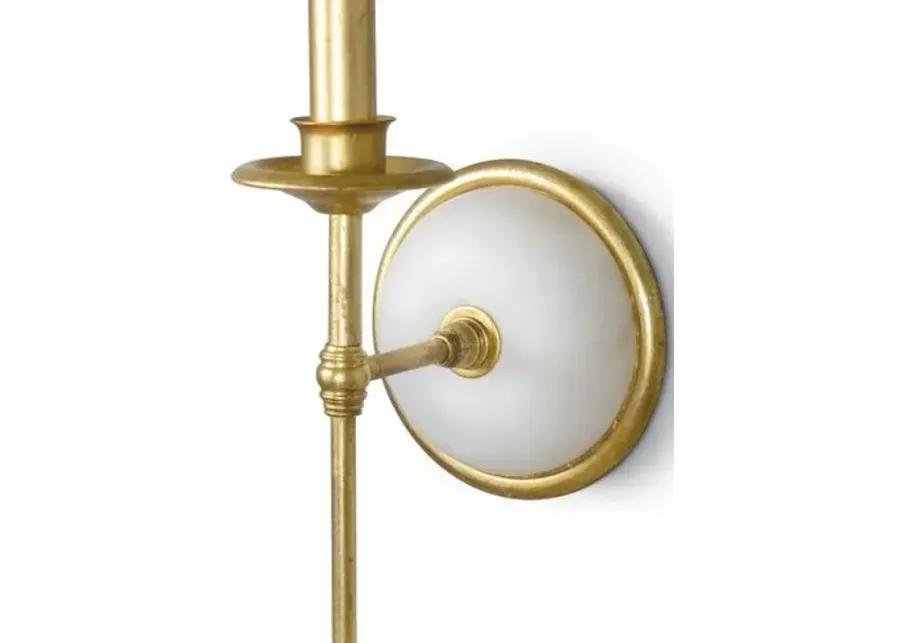 Southern Living Alabaster Single Sconce - Gold Leaf - Regina Andrew