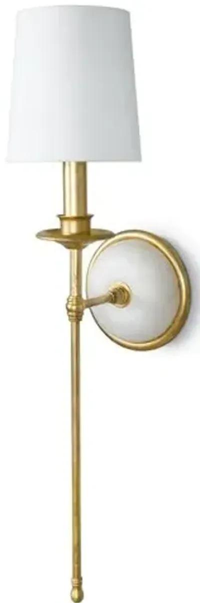 Southern Living Alabaster Single Sconce - Gold Leaf - Regina Andrew