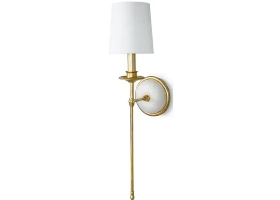 Southern Living Alabaster Single Sconce - Gold Leaf - Regina Andrew