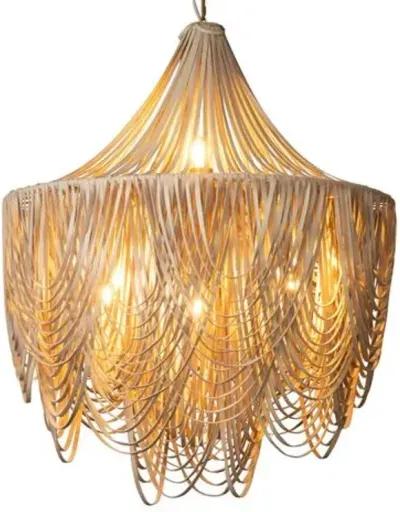 Whisper Leather Medium-Short Chandelier - Cream - Ngala Trading Co. - Handcrafted