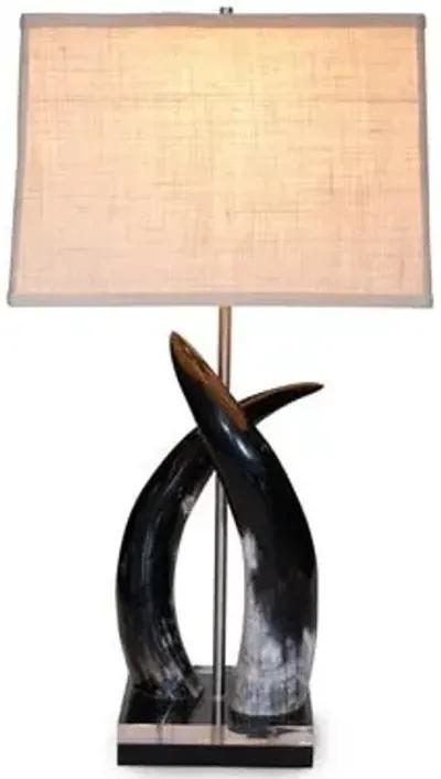 Cow Horn Duo Table Lamp - Natural - Ngala Trading Co.