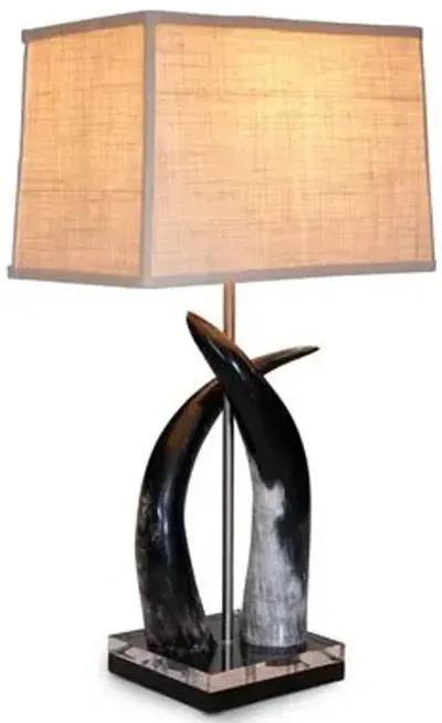 Cow Horn Duo Table Lamp - Natural - Ngala Trading Co.