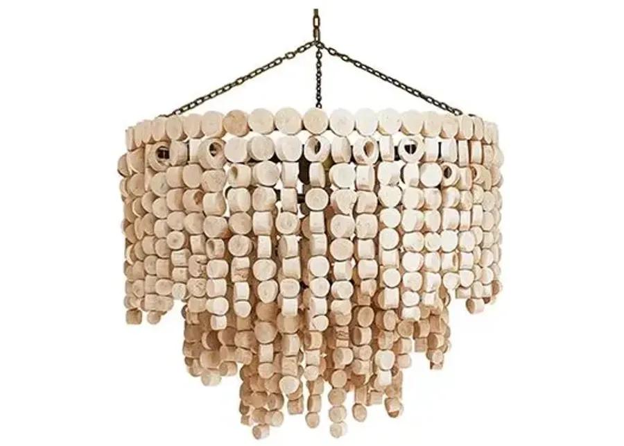 Disk Wood Large Round Chandelier - Natural - Ngala Trading Co. - Handcrafted