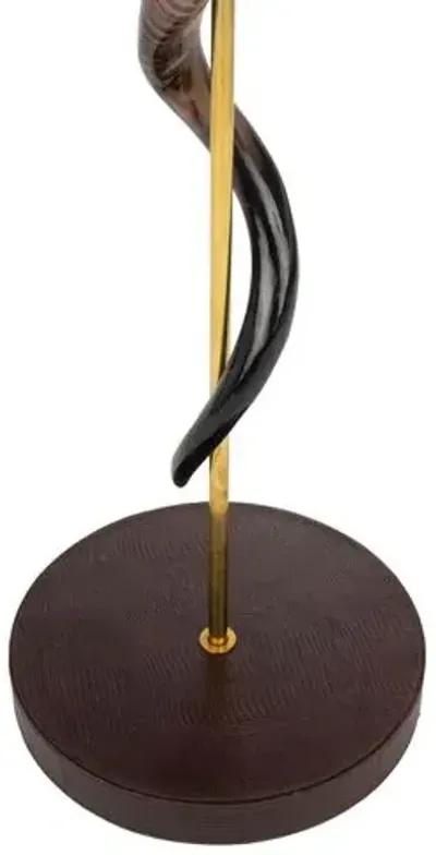 Kudu Horn Polished S Twist Floor Lamp - Natural - Ngala Trading Co. - Handcrafted