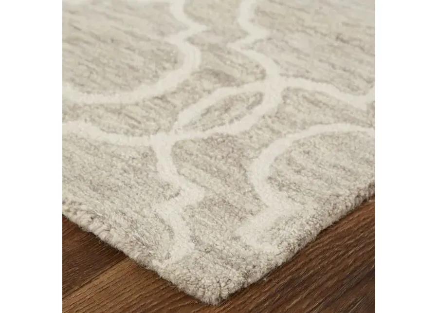 Nila Moroccan Trellis Hand-Tufted Rug - Gray/Ivory - Gray