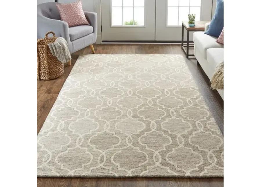 Nila Moroccan Trellis Hand-Tufted Rug - Gray/Ivory - Gray