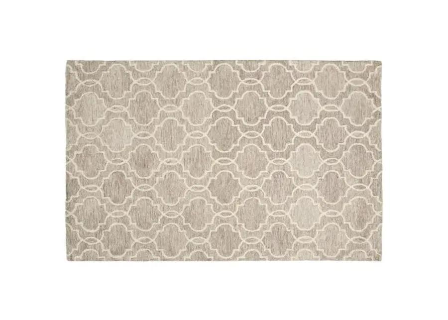 Nila Moroccan Trellis Hand-Tufted Rug - Gray/Ivory - Gray