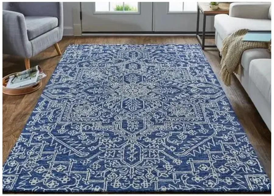 Nila Hand-Tufted Rug - Blue/Ivory - Blue