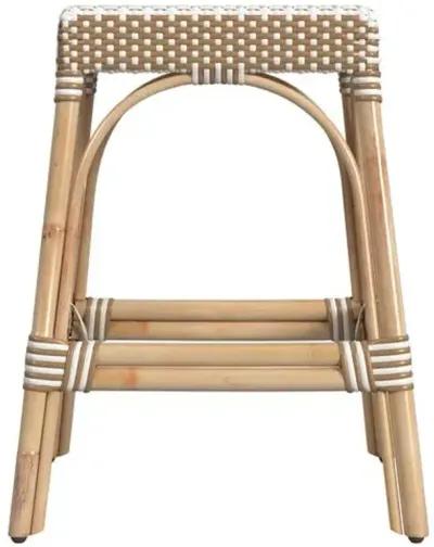 Sabrina Rattan Counter Stool - Natural/White Stripe