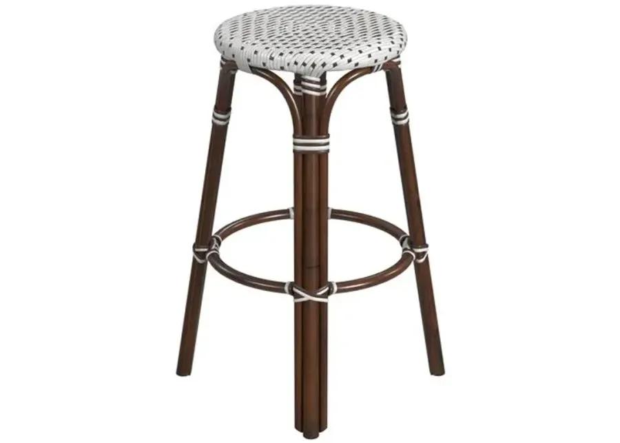 Lucie Rattan Barstool - White/Brown