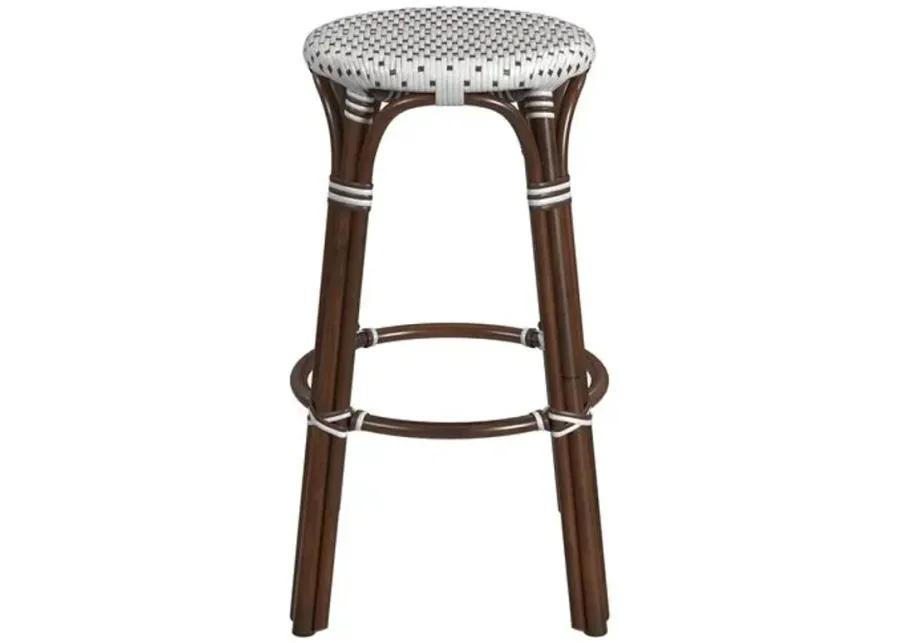 Lucie Rattan Barstool - White/Brown