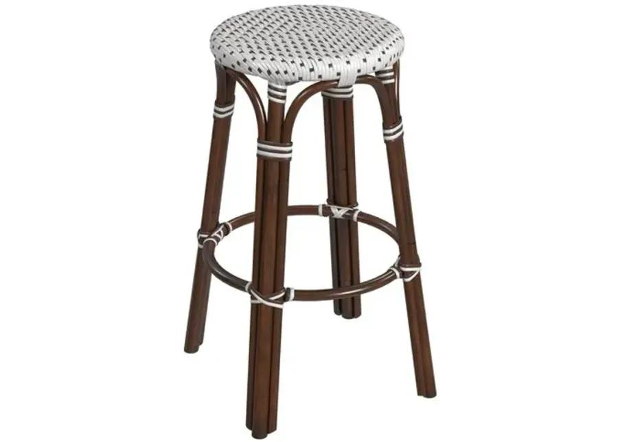 Lucie Rattan Barstool - White/Brown