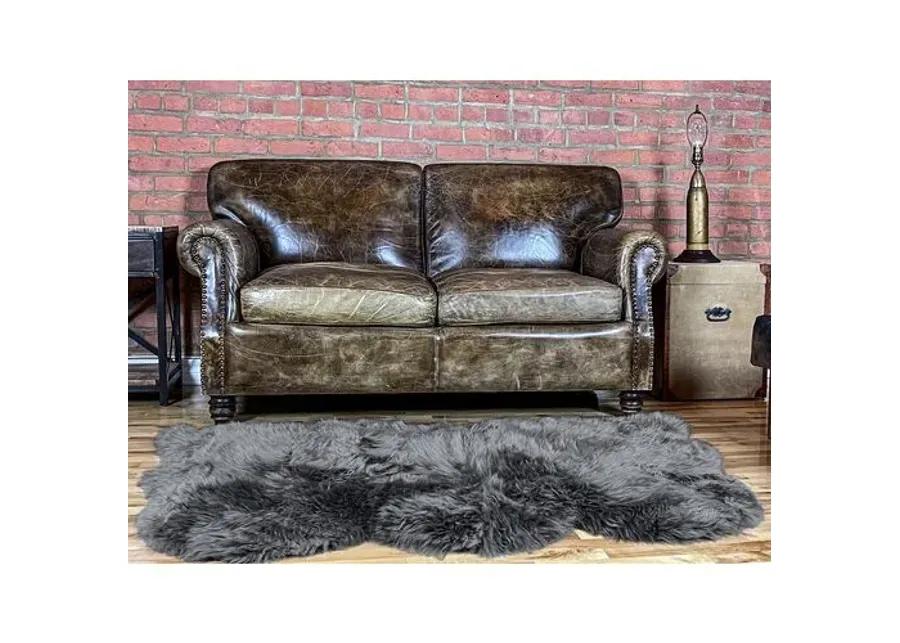 3'x5' Mary Handmade Sheepskin Rug - Grey - natural - Handcrafted - Gray - Gray