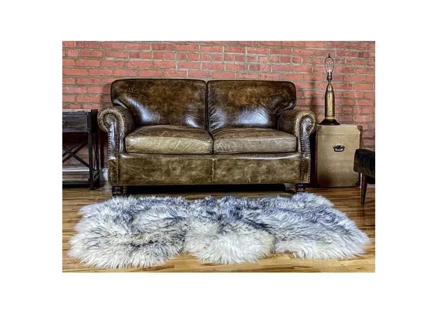 3'x5' Mary Handmade Sheepskin Rug - Gradient Grey - natural - Handcrafted - Gray - Gray