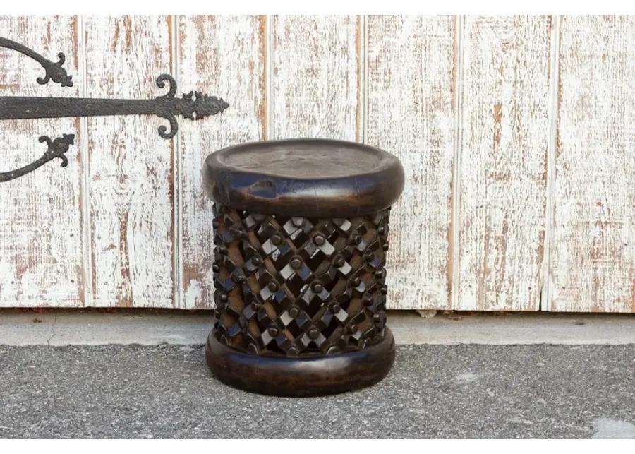 Small Carved Bamileke End Table - de-cor - Brown