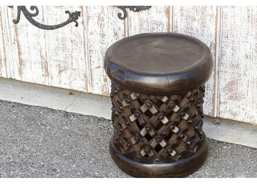 Small Carved Bamileke End Table - de-cor - Brown