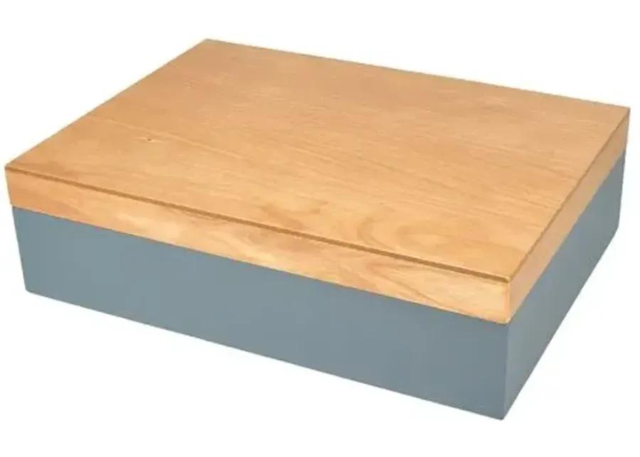 Two-Tone Wood Box - Gray