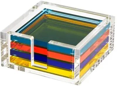 Lucite Coaster Set - Multi