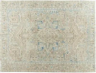 Persian Heriz Rug 9'8 x 12'7 - Blue - Blue