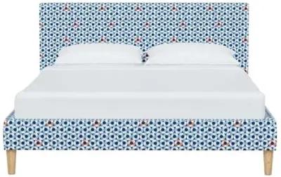 Wilton Platform Bed with Fancy Cone Legs - The Pool Floats - Blue