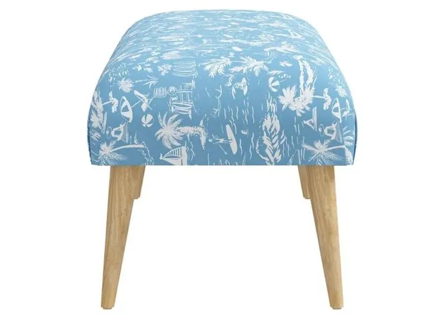 Warner Bench - The Beach Toile - Blue