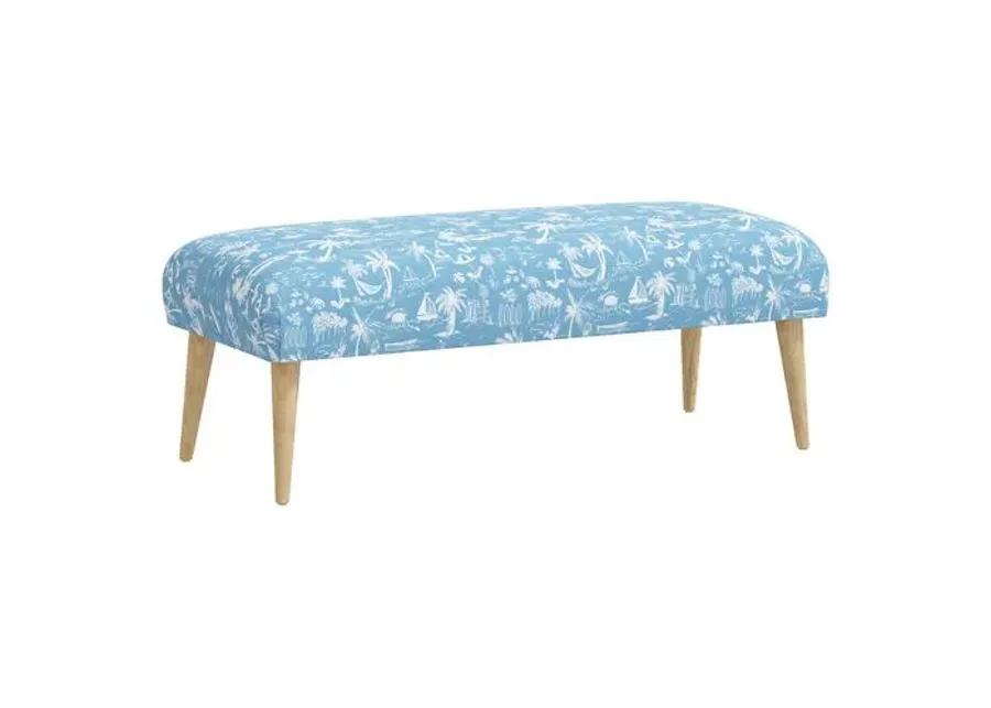 Warner Bench - The Beach Toile - Blue