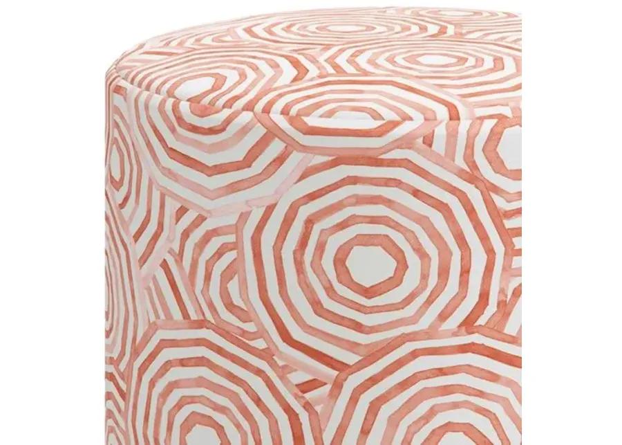 Tambor Ottoman - The Umbrella Swirl - Orange